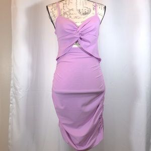 Shein Lavender Ruched bodycon midi dress